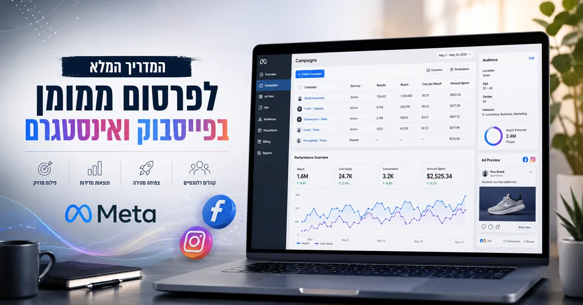 קידום ממומן בפייסבוק ובאינסטגרם - מדריך לעסקים